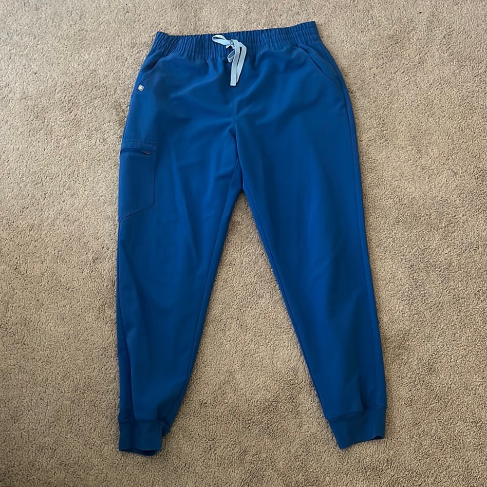 Figs royal blue high waisted Zamora scrub pants
